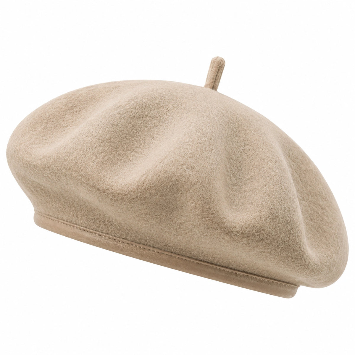 Boina talla única beige de tejido afelpado para uso diario