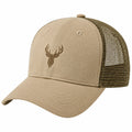 Gorra trucker talla única de algodón beige con malla transpirable y bordado de ciervo