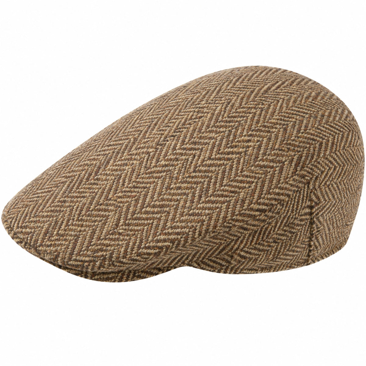 Gorra plana talla única de tejido marrón estilo clásico