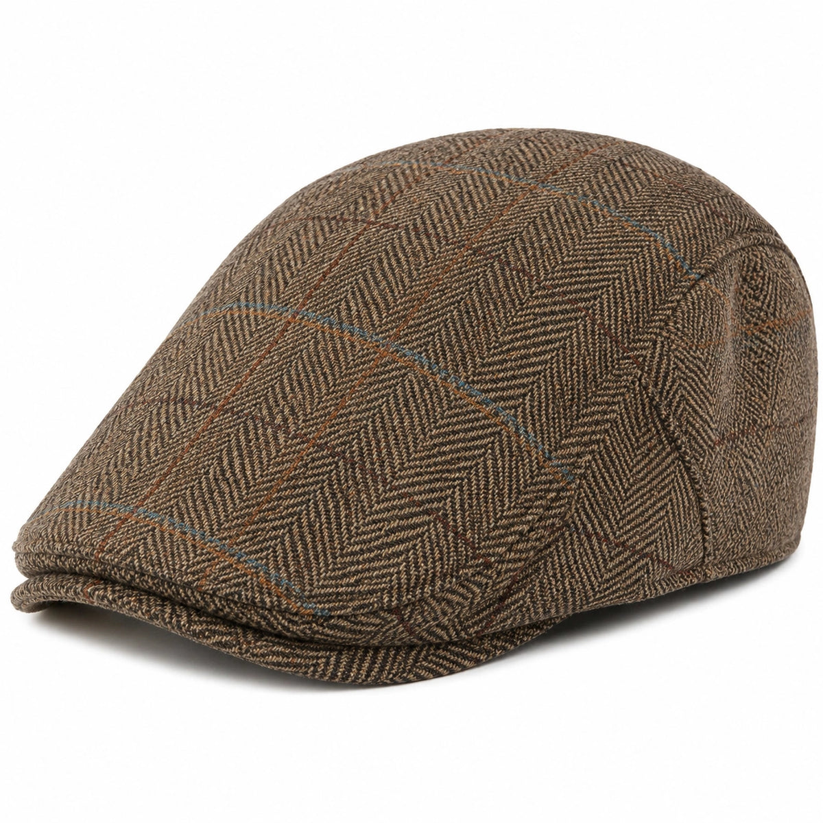 Gorra plana talla única de tejido marrón estilo clásico para uso diario