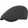 Gorra plana talla única de tejido gris oscuro estilo clásico