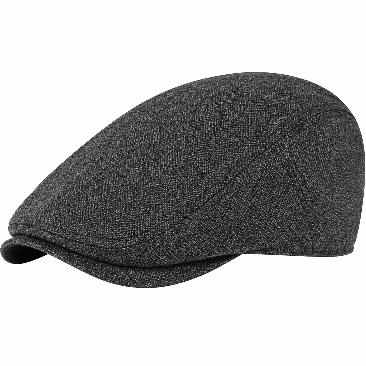 Gorra plana talla única de tejido gris oscuro estilo clásico