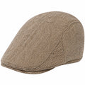 Gorra plana talla única de tejido marrón/beige con espiga estilo clásico