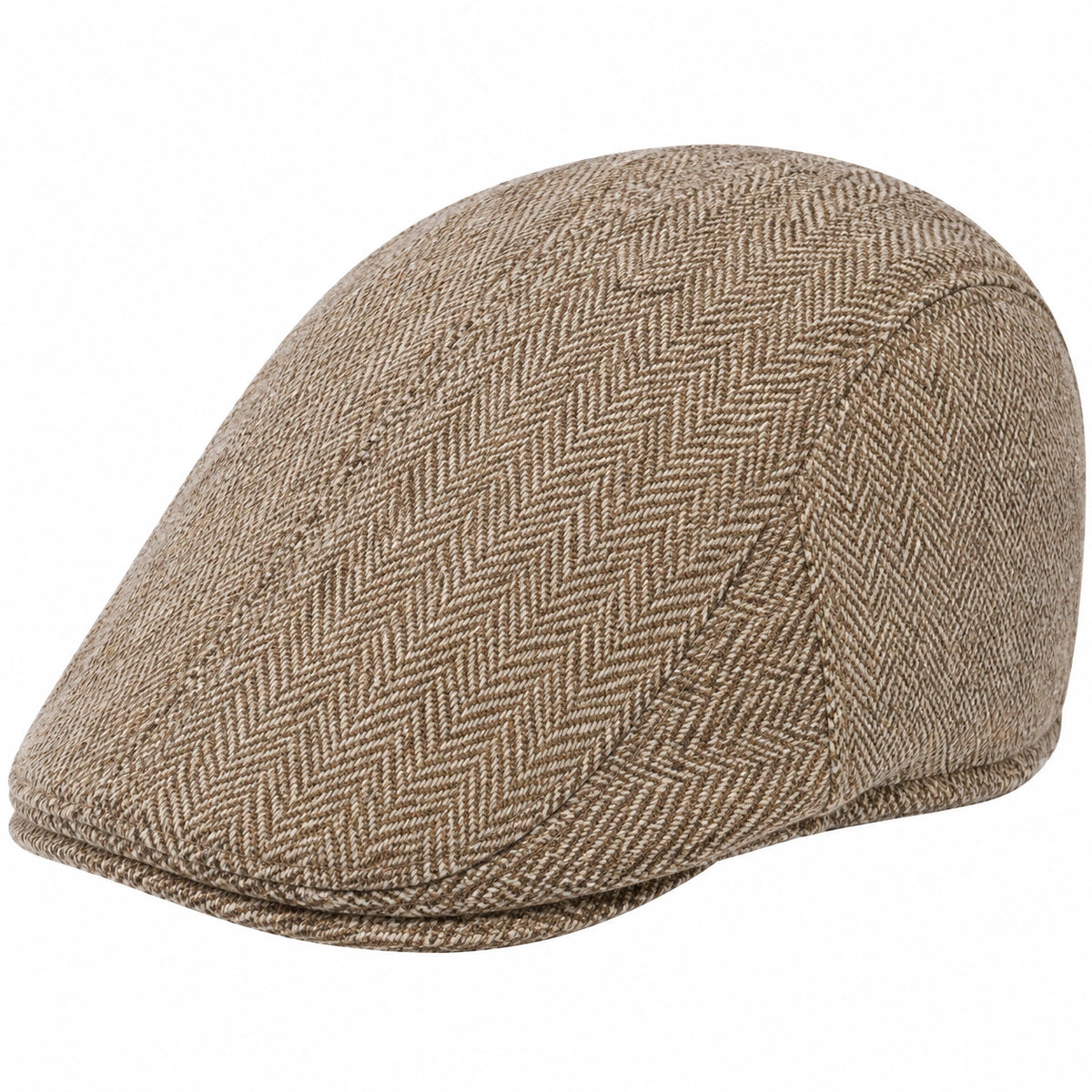 Gorra plana talla única de tejido marrón/beige con espiga estilo clásico