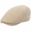 Gorra plana talla única de tejido beige estilo clásico