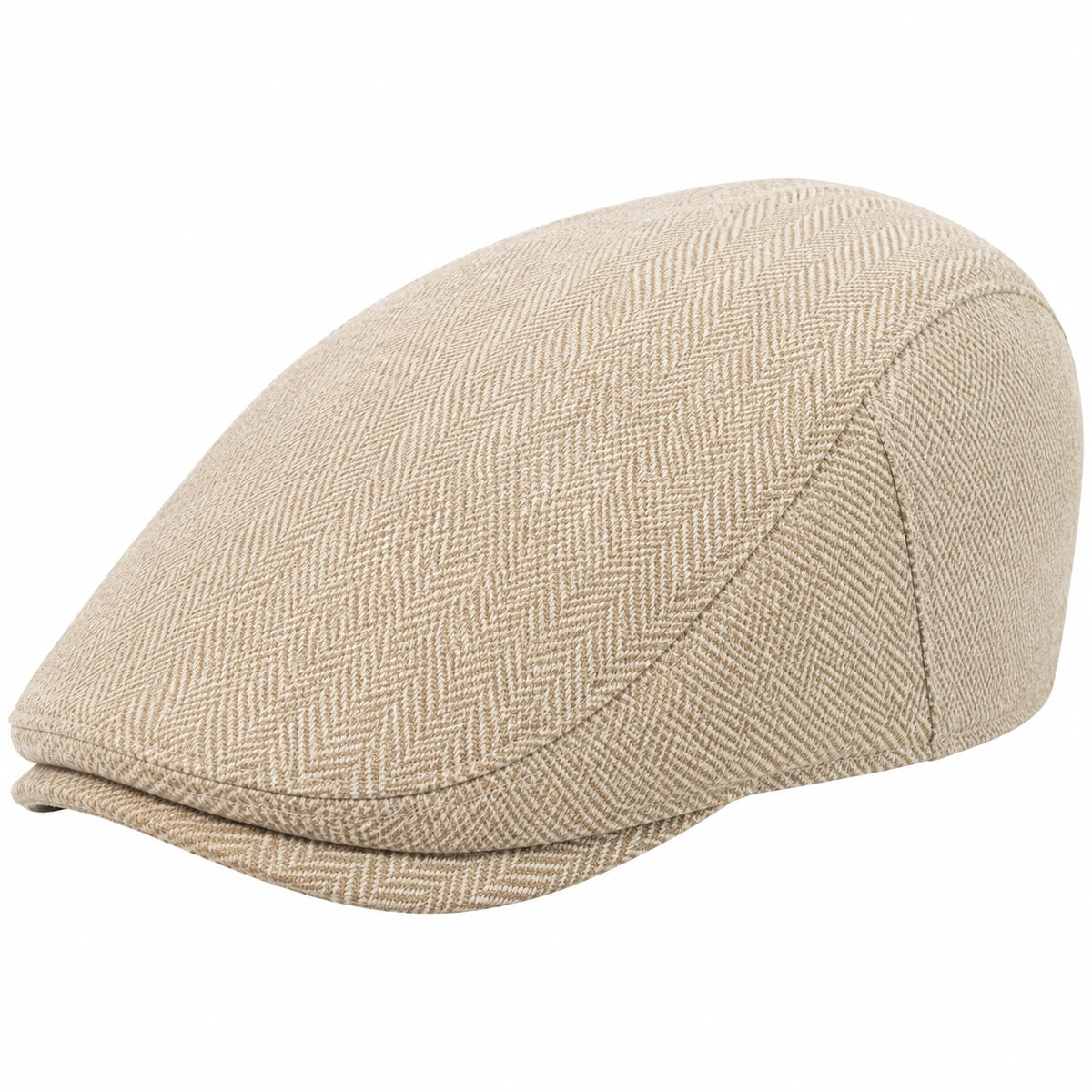 Gorra plana talla única de tejido beige estilo clásico