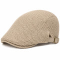 Gorra plana de talla única en tejido de malla beige ajustable para uso diario
