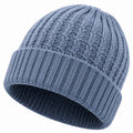 Gorro de punto talla única azul grisáceo - acanalado con vuelta para uso diario