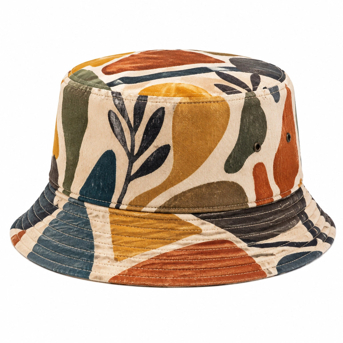 Sombrero pescador talla única de tejido multicolor con estampado vegetal - estilo casual