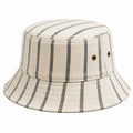 Sombrero de pescador talla única de tejido beige y negro a rayas - ala ancha informal