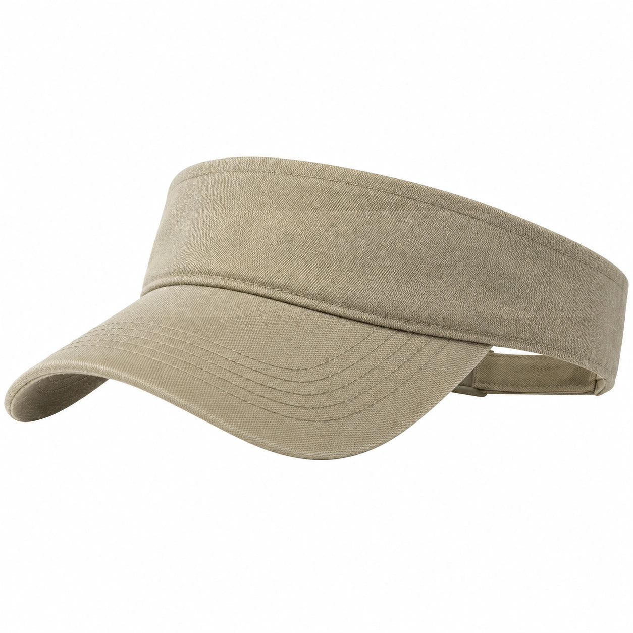 Visera ajustable de algodón beige para uso diario