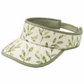 Visera deportiva talla única de tejido beige y verde con estampado de hojas para exterior